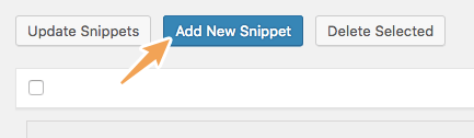 「Add New Snippets」ボタンをクリック
